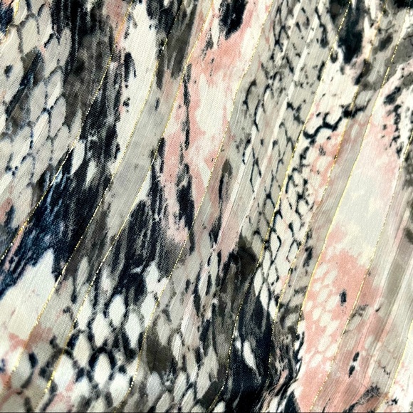 Olivia Graye Snakeskin Python Shimmer Crossover Top - Size Small - Picture 3 of 6